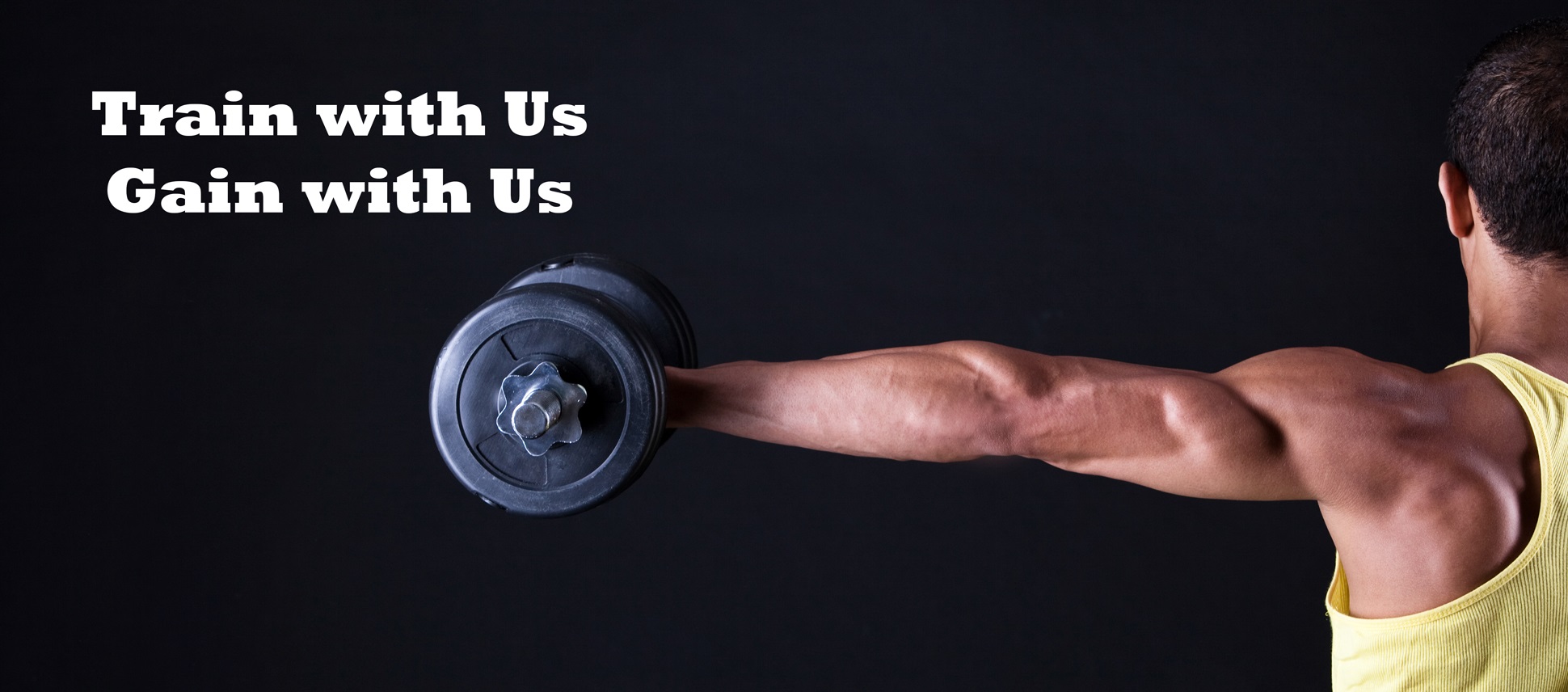 left arm extended holding up weight